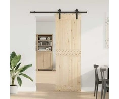 Stumdomų durų įrangos rinkinys, juodos spalvos, 183cm, plienas