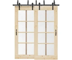 Stumdomų durų įrangos rinkinys, juodos spalvos, 183 cm, plienas