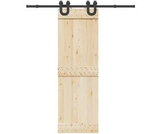 Stumdomų durų įrangos rinkinys, juodos spalvos, 183cm, plienas
