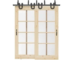 Stumdomų durų įrangos rinkinys, juodos spalvos, 183 cm, plienas
