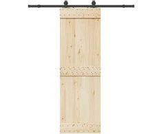 Stumdomų durų įrangos rinkinys, juodos spalvos, 183cm, plienas