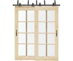 Stumdomų durų įrangos rinkinys, juodos spalvos, 183 cm, plienas