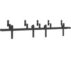 Stumdomų durų įrangos rinkinys, juodos spalvos, 183 cm, plienas