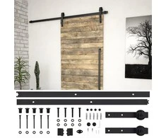 Stumdomų durų įrangos rinkinys SKIEN, juodas, 183cm plienas
