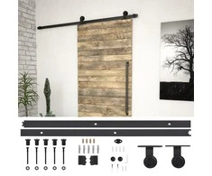 Stumdomų durų įrangos rinkinys SKIEN, juodas, 183cm plienas