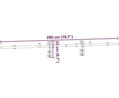 Stumdomų durų įrangos rinkinys, sidabr., 200cm, nerūd. plien.