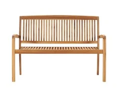 Sudedamas sodo suoliukas su pagalvėle, 128,5cm, tikmedis