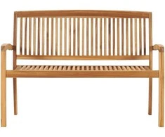 Sudedamas sodo suoliukas su pagalvėle, 128,5cm, tikmedis
