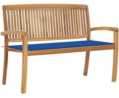 Sudedamas sodo suoliukas su pagalvėle, 128,5cm, tikmedis