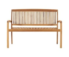 Sudedamas sodo suoliukas su pagalvėle, 128,5cm, tikmedis