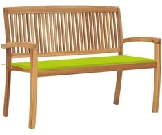 Sudedamas sodo suoliukas su pagalvėle, 128,5cm, tikmedis
