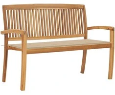 Sudedamas sodo suoliukas su pagalvėle, 128,5cm, tikmedis