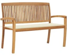 Sudedamas sodo suoliukas su pagalvėle, 128,5cm, tikmedis