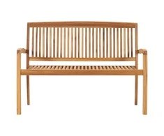 Sudedamas sodo suoliukas su pagalvėle, 128,5cm, tikmedis