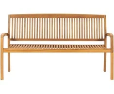 Sudedamas sodo suoliukas su pagalvėle, 159 cm, tikmedis