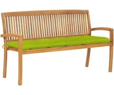 Sudedamas sodo suoliukas su pagalvėle, 159 cm, tikmedis