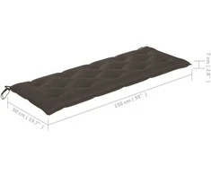 Sudedamas sodo suoliukas su pagalvėle, 159 cm, tikmedis