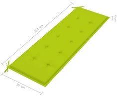 Sudedamas sodo suoliukas su pagalvėle, 159 cm, tikmedis