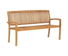 Sudedamas sodo suoliukas su pagalvėle, 159 cm, tikmedis