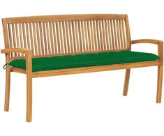 Sudedamas sodo suoliukas su pagalvėle, 159 cm, tikmedis