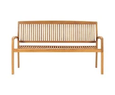 Sudedamas sodo suoliukas su pagalvėle, 159 cm, tikmedis