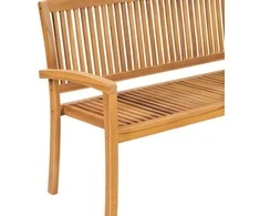 Sudedamas sodo suoliukas su pagalvėle, 159 cm, tikmedis