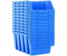 Sudedamos sandėliavimo dėžės, 14vnt., mėlynos, plastikas