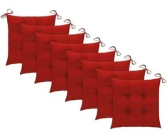 Sudedamos sodo kėdės su pagalvėlėmis, 8vnt., tikmedžio masyvas