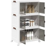 Sukraunama daiktadėžė su ratukais, 75 L, 64x39,5x110,5 cm