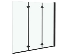 Sulankstoma dušo pertvara, 3 dalių, juoda, 130x138cm, ESG