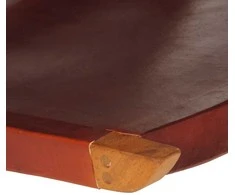 Sulankstoma poilsio kėdė, tamsiai rudos spalvos, tikra oda