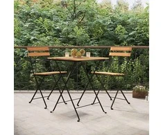 Lauko baldų komplektas Sulankstomas bistro komplektas, 3 dalių, tikmedis ir plienas