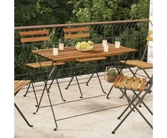 Sulankstomas bistro stalas, 100x54x71cm, akacija ir plienas