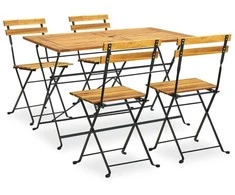 Lauko baldų komplektas Sulankstomas lauko komplektas, 5 dalių, akacijos masyvas