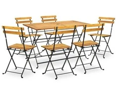 Lauko baldų komplektas Sulankstomas lauko komplektas, 7 dalių, akacijos masyvas