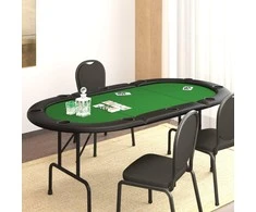 Sulankstomas pokerio stalas, žalias, 206x106x75cm, 10 žaidėjų