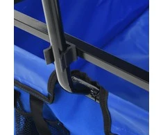 Sulankstomas rankinis vežimėlis su stogeliu, mėlynas, plienas