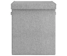 Sulankstomas skalbinių krepšys, pilkas, 51x34,5x59cm, audinys