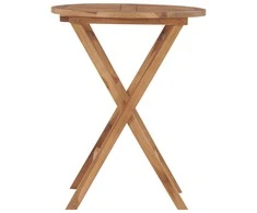 Sulankstomas sodo stalas, 60cm, tikmedžio medienos masyvas