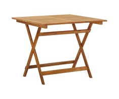 Sulankstomas sodo stalas, 90x90x75cm, akacijos medienos masyvas