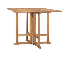 Sulankstomas sodo stalas, 90x90x75cm, tikmedžio masyvas