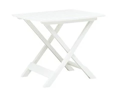 Sulankstomas sodo stalas, baltos spalvos, 79x72x70cm, plastikas