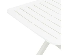 Sulankstomas sodo stalas, baltos spalvos, 79x72x70cm, plastikas