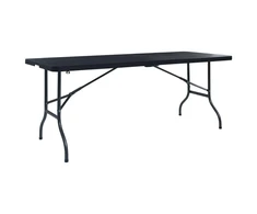 Sulankstomas sodo stalas, juodas, 180x75x72cm, HDPE