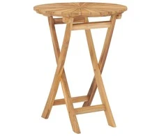 Sulankstomas sodo stalas, tikmedžio masyvas, 60cm skersmens
