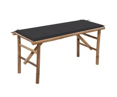 Sulankstomas sodo suoliukas su pagalvėle, 118cm, bambukas
