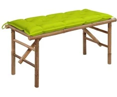 Sulankstomas sodo suoliukas su pagalvėle, 118cm, bambukas