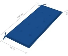 Sulankstomas sodo suoliukas su pagalvėle, 118cm, bambukas