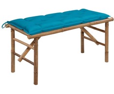 Sulankstomas sodo suoliukas su pagalvėle, 118cm, bambukas