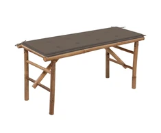 Sulankstomas sodo suoliukas su pagalvėle, 118cm, bambukas